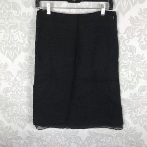 Banana Republic Black Knit Wool Skirt Knee Length